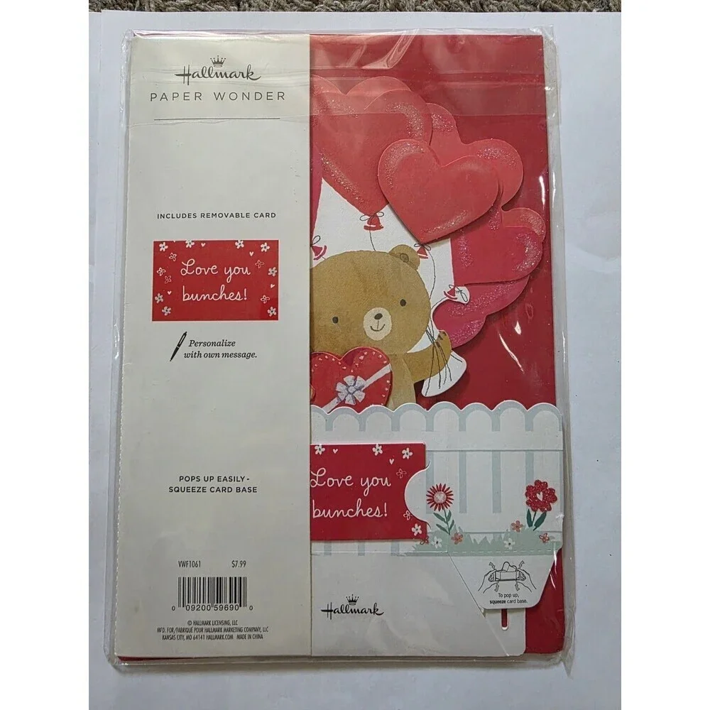 Hallmark Paper Wonder Lot Valentine's Bear Ferris Wheel Pop Up Card
